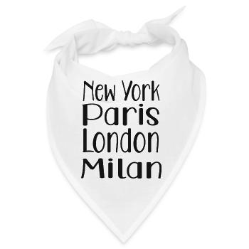 New York Paris london milan - Bandana - Weiß - Vorne