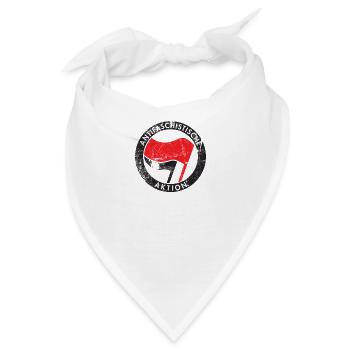 Antifa - Gegen Rechts - Bandana - Weiß - Vorne