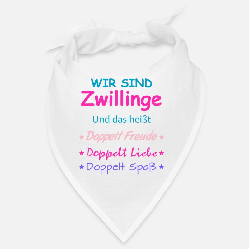 Zwillinge Geschenk Mädchen Jungen Kinder - Bandana - Weiß