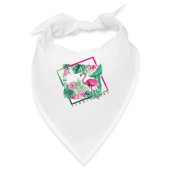 Summertime Sun Beach Flamingo Tropical - Bandana - Weiß - Vorne