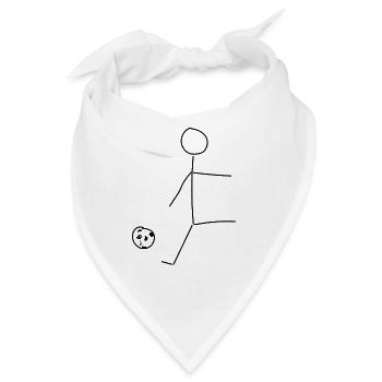Strich maennchen Fussball - Bandana - Weiß - Vorne