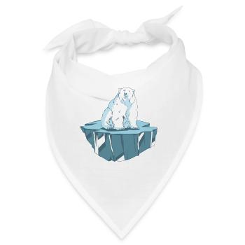 Eisbär auf Eisscholle - Bandana - Weiß - Vorne