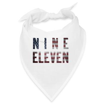 Never forget Nine Eleven, 9/11, 11. September 2001 - Bandana - Weiß - Vorne