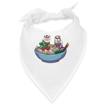 Frettchen in Nudelsuppe Illustration - Bandana - Weiß - Vorne