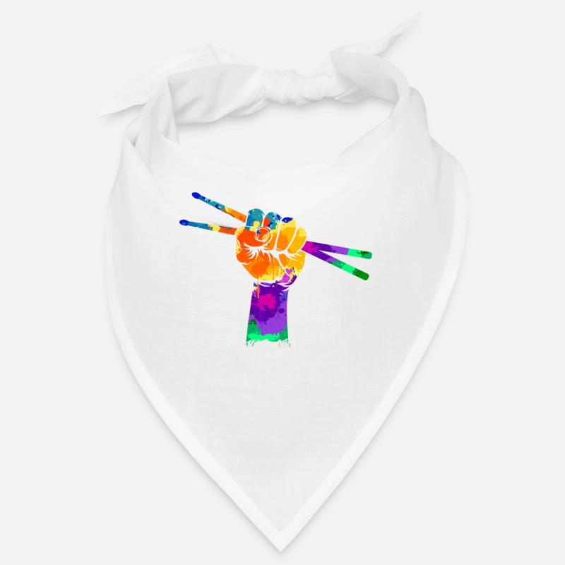 Schlagzeuger Drumsticks Faust Geschenk - Bandana - Weiß