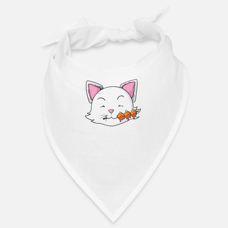 Le chat mange des boulettes de riz au dango Bandana