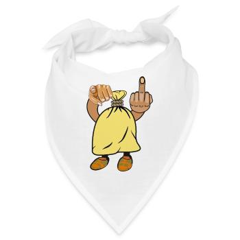 Sack Mittelfinger Hand Zeigefinger - Bandana - Weiß - Vorne