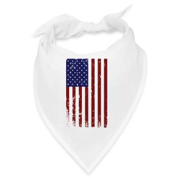 Retro Vintage vertikale amerikanische Flagge - Bandana - Weiß - Vorne
