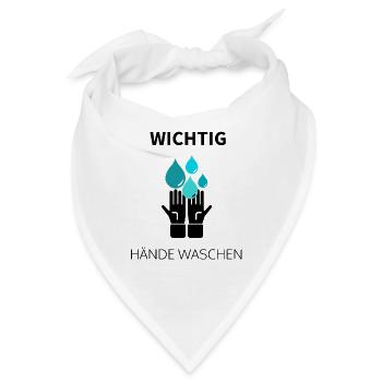 Wichtig Hände Waschen Shirt - Hände reinigen - Bandana - Weiß - Vorne