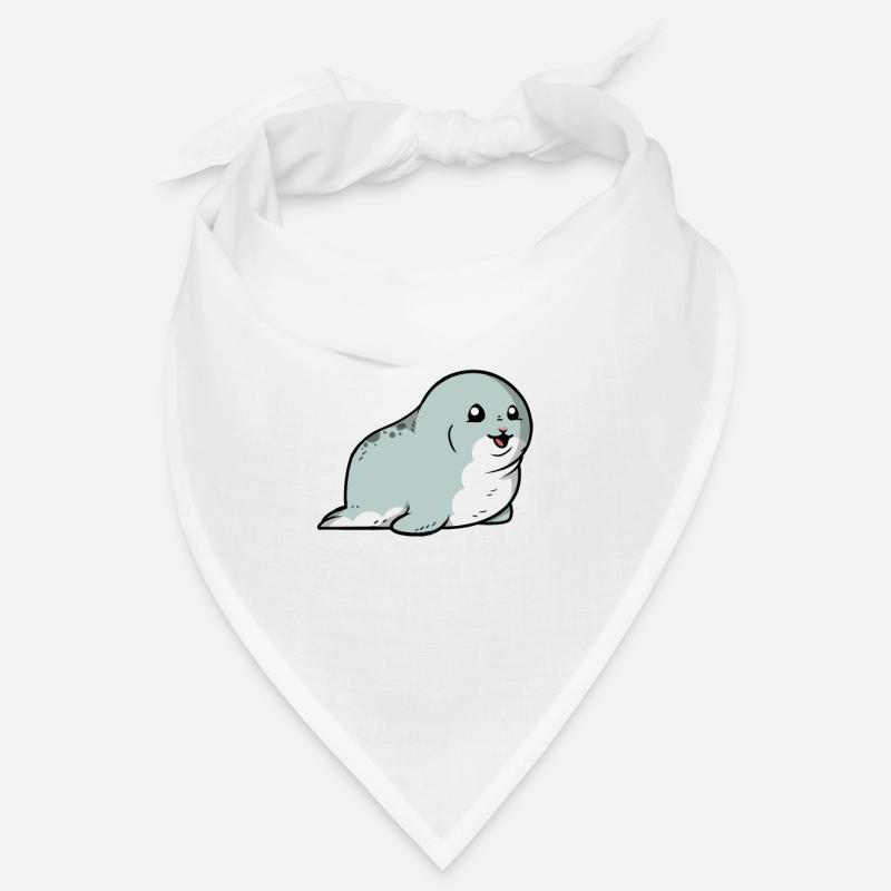 Süße Robbe Seehund Seerobbe Geschenk - Bandana - Weiß