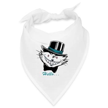 Katze Kater Mieze Samtpfötchen Stubentiger Muschi - Bandana - Weiß - Vorne