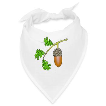 Eichel Blatt Eiche bea - Bandana - Weiß - Vorne
