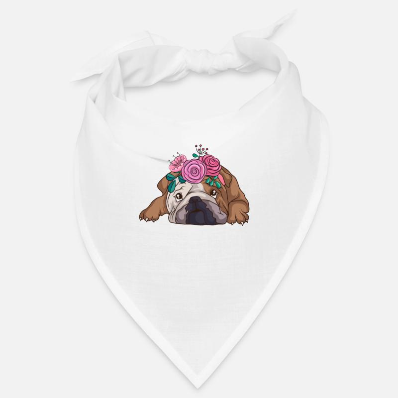 Englische Bulldoggen Mama Muttertagsgeschenk - Bandana - Weiß