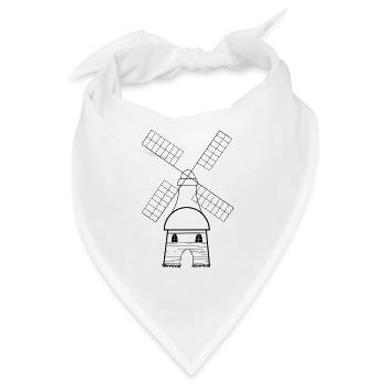 Windmühle aus Holland niederländisch Camp Geschenk - Bandana - Weiß - Vorne