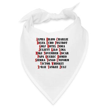 Nato Alphabet Aviation Fliegerei - Bandana - Weiß - Vorne