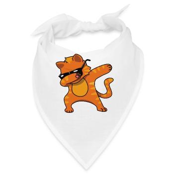 Die tupfende Katze - Bandana - Weiß - Vorne