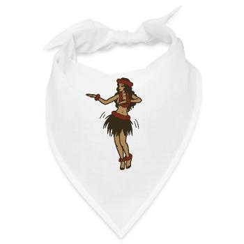 Hula Tanz Hawaii Frau Bastrock - Bandana - Weiß - Vorne