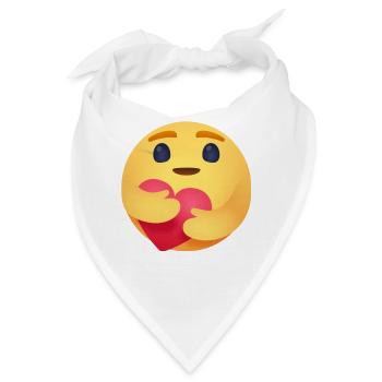 Caring Emoji Umarmungen Herz Lustiges Gesicht - Bandana - Weiß - Vorne