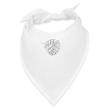 Monstera Blatt - one line drawing - Bandana - Weiß - Vorne