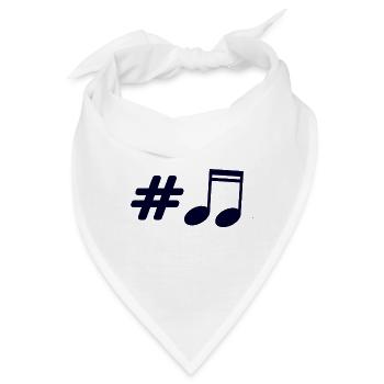 Musik - Musiknote - Bandana - Weiß - Vorne