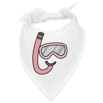 Taucherbrille und Schnorchel - Bandana - Weiß - Vorne