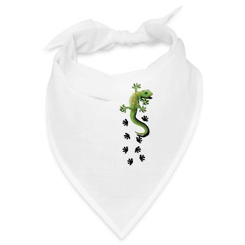 Gecko Motive Gekko Geschenkidee Geckos Echse Asien - Bandana - Weiß - Vorne
