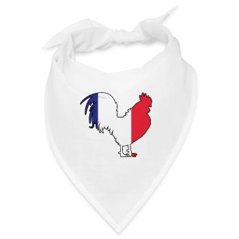 Französischer Gockel - Bandana - Weiß - Vorne