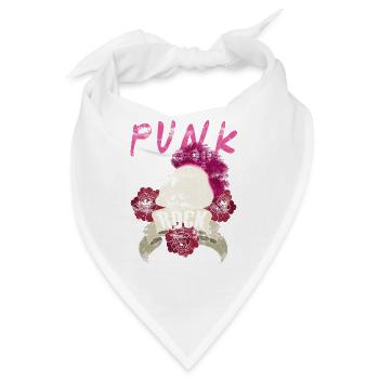 Punk Punkrocker Totenkopf Punks Punker Musik - Bandana - Weiß - Vorne