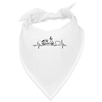 Moped Herzschlag - Bandana - Weiß - Vorne