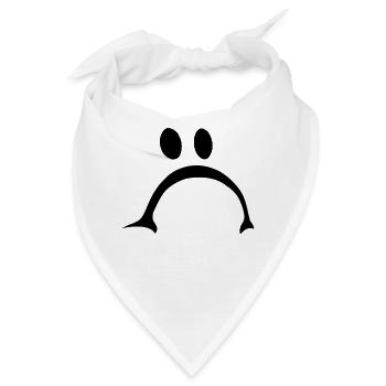Traurig und beleidigt Gesicht - Bandana - Weiß - Vorne
