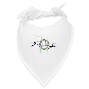 Michelangelo Gott Erschuf Adam Glitch Stil - Bandana - Weiß - Vorne