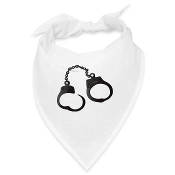 Handschellen Verbrecher Kanst Bau - Bandana - Weiß - Vorne
