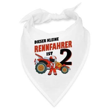 2. Geburtstag Rennfahrer - Bandana - Weiß - Vorne