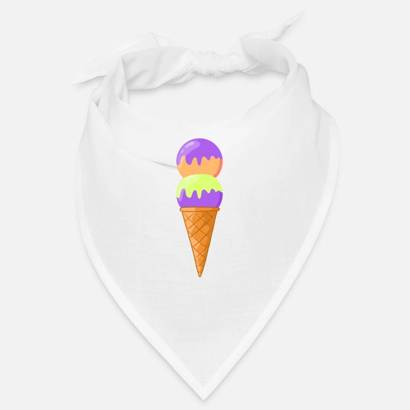 Cornet de crème glacée 8 - Bandana - blanc