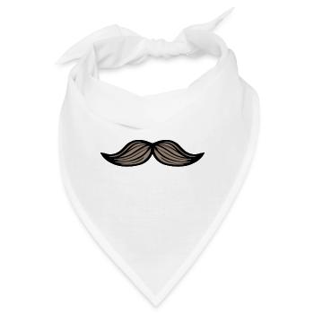 Bart Vollbart Schnautzer Gesichtsbehaarung Haar - Bandana - Weiß - Vorne