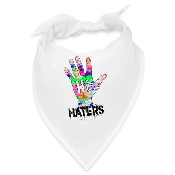 Hi Haters Coole Hand in Regenbogen Farben - Bandana - Weiß - Vorne