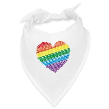 Regenbogen shirt & Herz Regenbogen Geschenk Shirt - Bandana - Weiß - Vorne