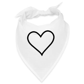 Herz schwarz Symbol Dark Herzen Form schlecht - Bandana - Weiß - Vorne