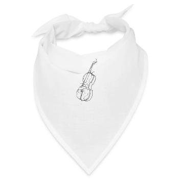 Cello - one line drawing - Bandana - Weiß - Vorne