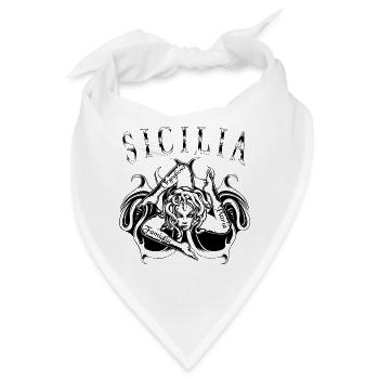 Sicilia Trinacria italien Heimat Familie Geschenk - Bandana - Weiß - Vorne