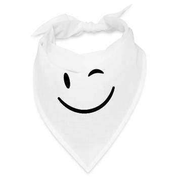 Emotion zwinkern Laune Geschenkidee - Bandana - Weiß - Vorne
