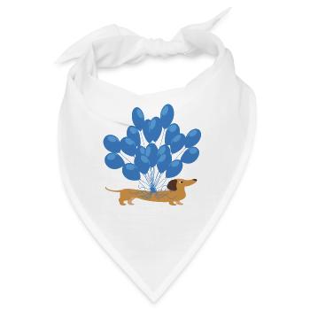 Dackel mit Luftballons - Dackel shirt geschenkidee - Bandana - Weiß - Vorne
