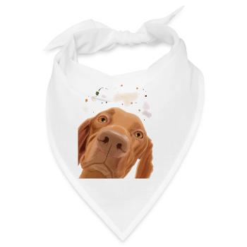Neugieriger Ungarischer Vorstehhund - Bandana - Weiß - Vorne