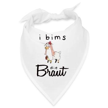 I Bims Die Braut Lama Junggesellinnenabschied JGA - Bandana - Weiß - Vorne