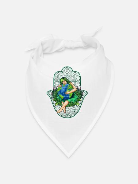 Mère Terre, Gaïa avec Mandala, Nature Idée cadeau - Bandana - blanc