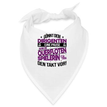 Querflöte Querflötistin Flöte Frau Spruch Geschenk - Bandana - Weiß - Vorne