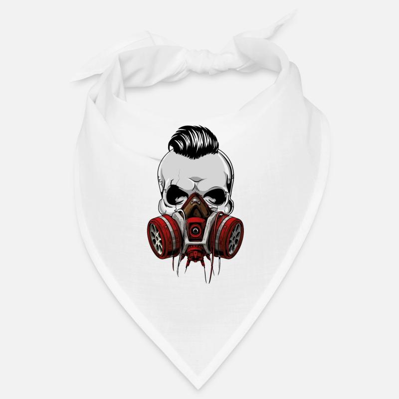 Crâne de hipster crâne avec masque à gaz masque Bandana