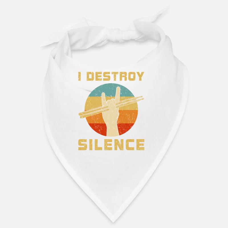 Ich zerstöre Silence Drum Set Drummer Retro Drumming Bandana