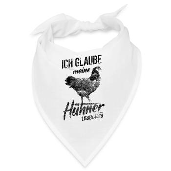 Lustiges Hühner Spruch Hühnerbauer - Bandana - Weiß - Vorne