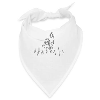 Mutter und Tochter Herzschlag - Bandana - Weiß - Vorne